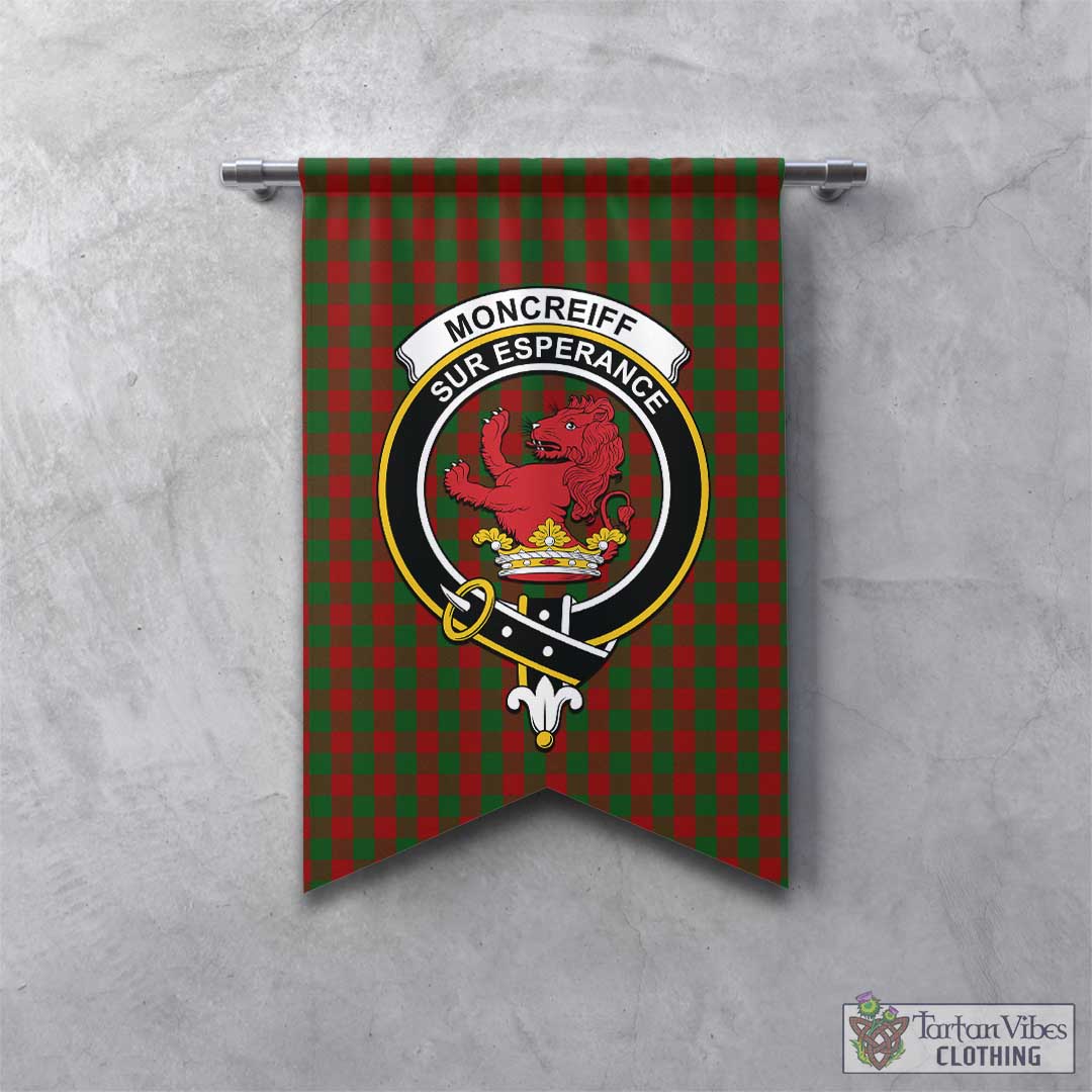 Moncrieff (Moncreiffe) Tartan Gonfalon, Tartan Banner with Family Cres