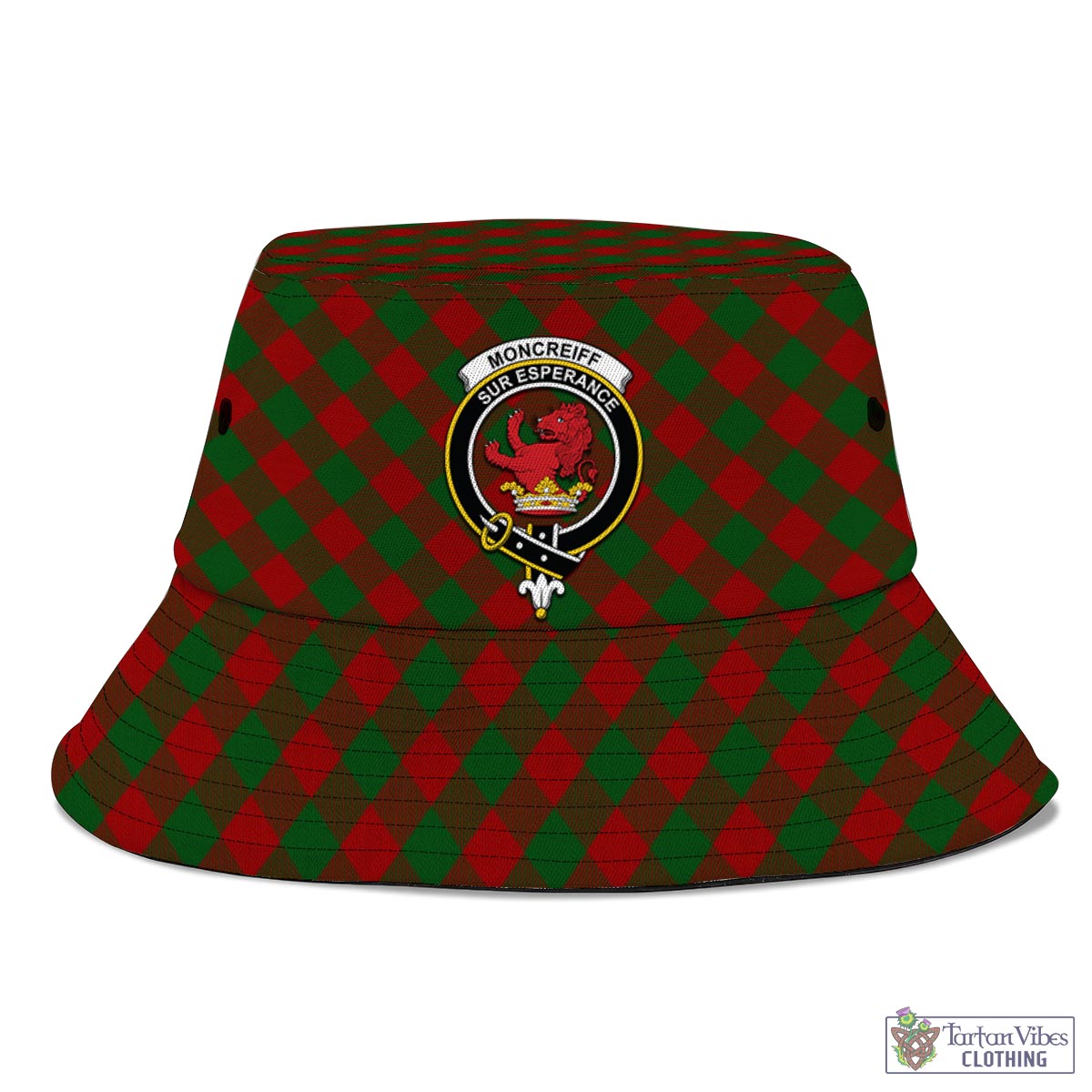 Tartan Vibes Clothing Moncrieff Tartan Bucket Hat with Family Crest
