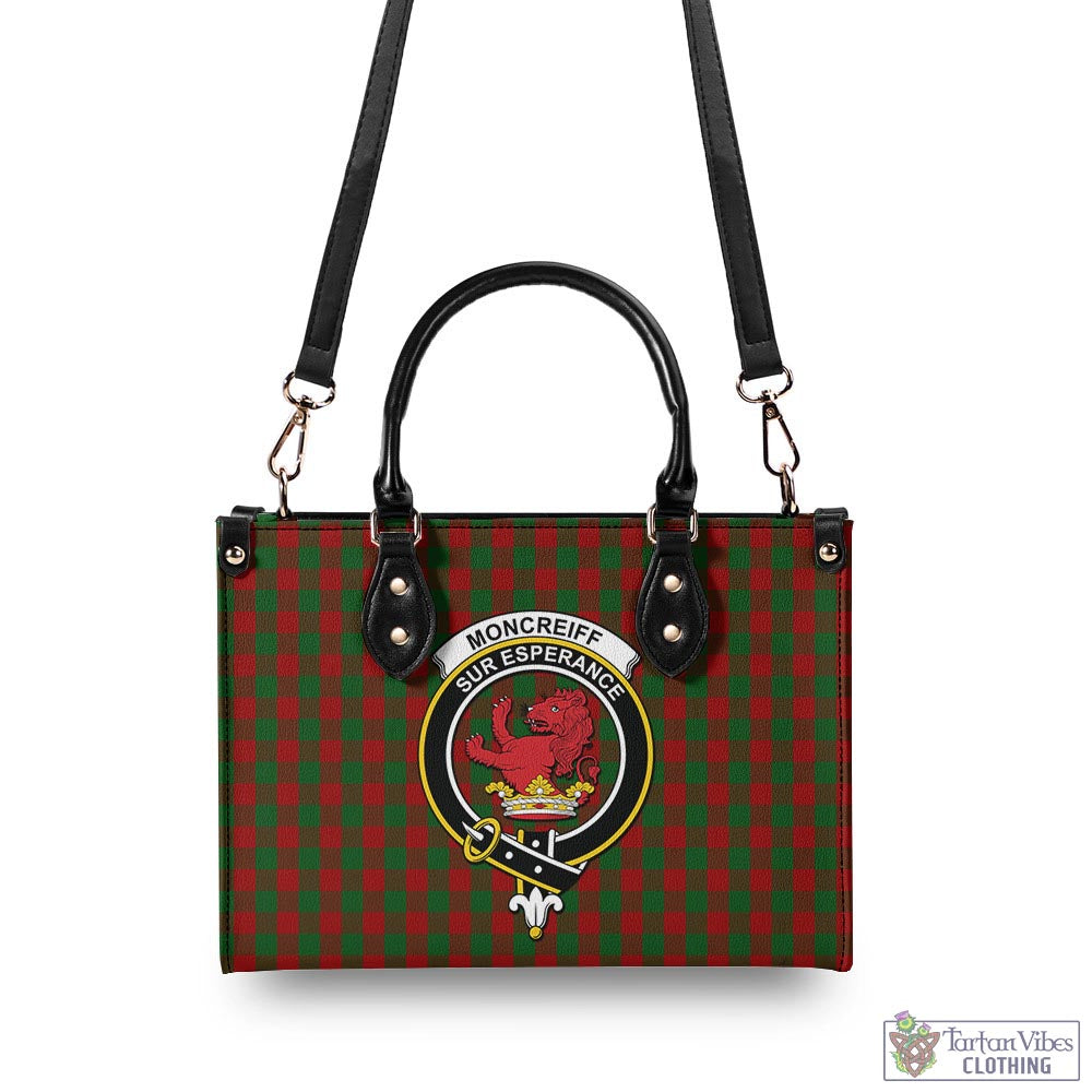 Moncrieff (Moncreiffe) Tartan Luxury Leather Handbags with Family Crest - Tartan Vibes Clothing