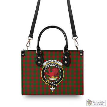 Moncrieff (Moncreiffe) Tartan Luxury Leather Handbags with Family Crest - Tartan Vibes Clothing