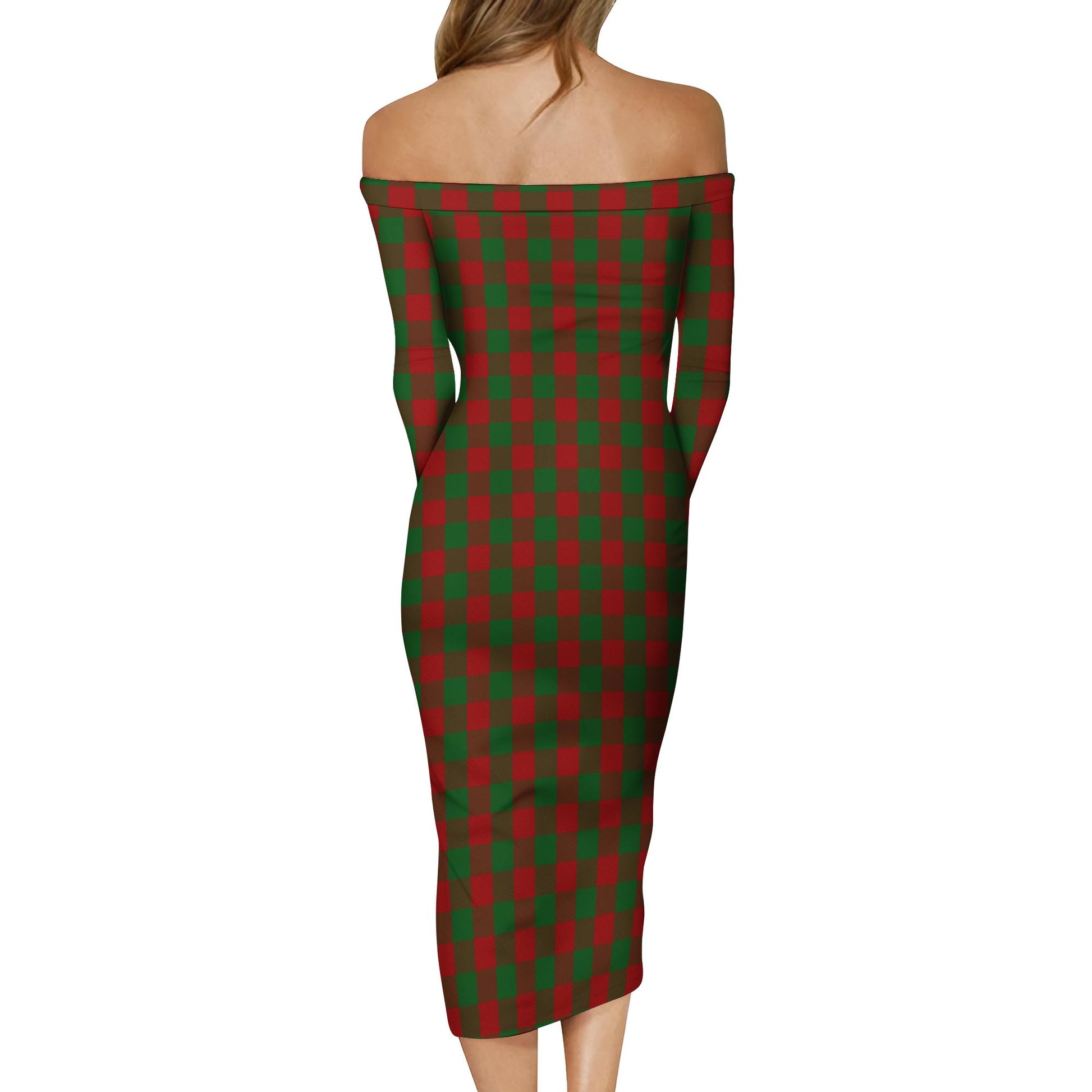 Moncrieff (Moncreiffe) Tartan Off Shoulder Lady Dress - Tartan Vibes Clothing