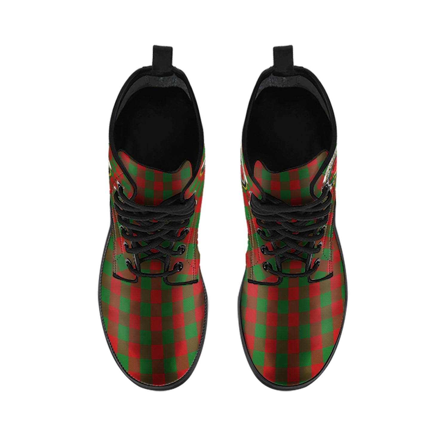 Moncrieff (Moncreiffe) Tartan Leather Boots with Family Crest - Tartan Vibes Clothing