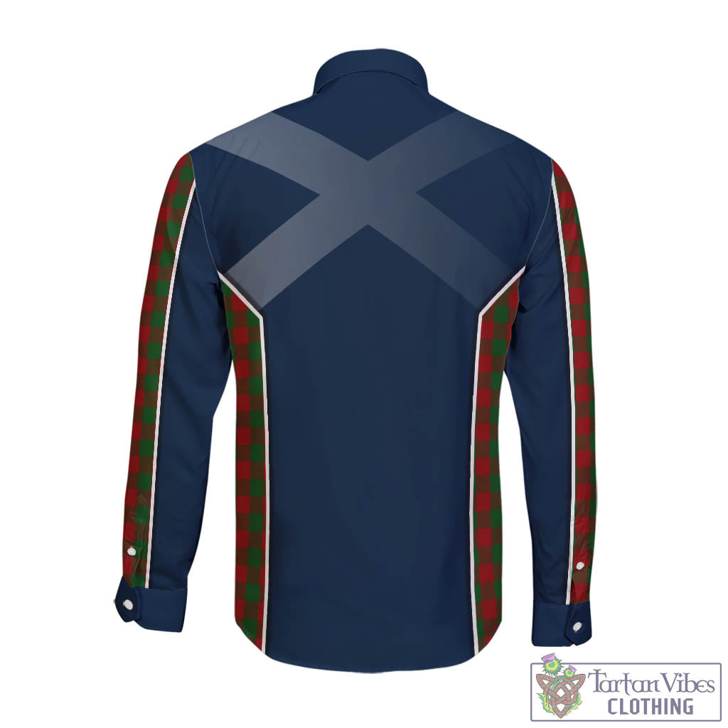Tartan Vibes Clothing Moncrieff Tartan Long Sleeve Button Up Shirt with Family Crest and Scottish Thistle Vibes Sport Style
