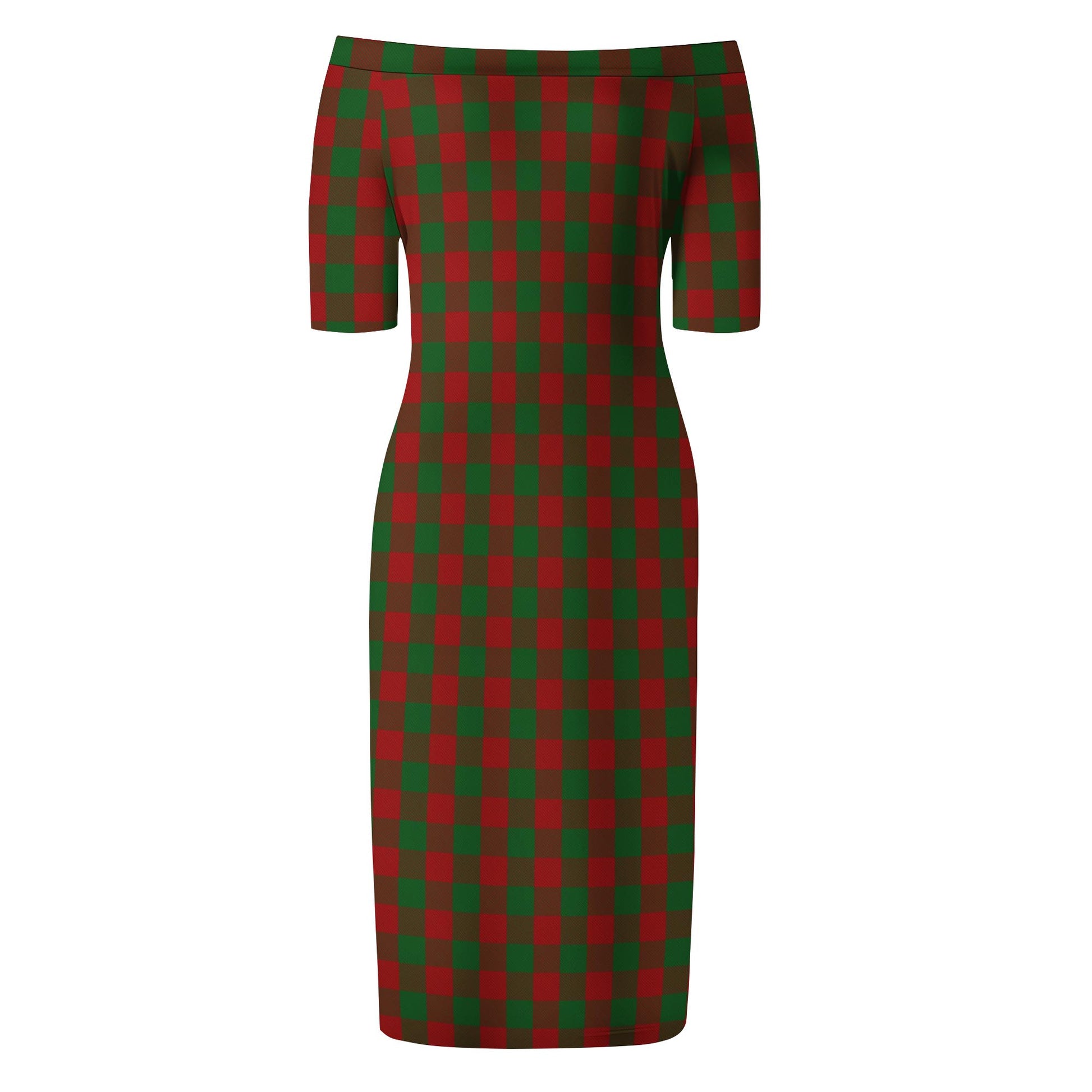Moncrieff (Moncreiffe) Tartan Off Shoulder Lady Dress - Tartan Vibes Clothing