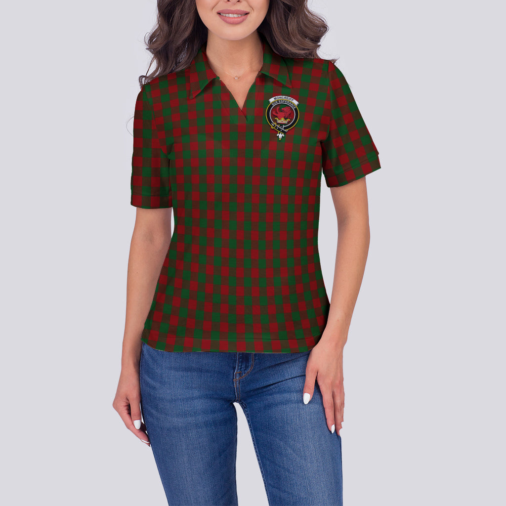 Moncrieff (Moncreiffe) Tartan Polo Shirt with Family Crest For Women - Tartan Vibes Clothing