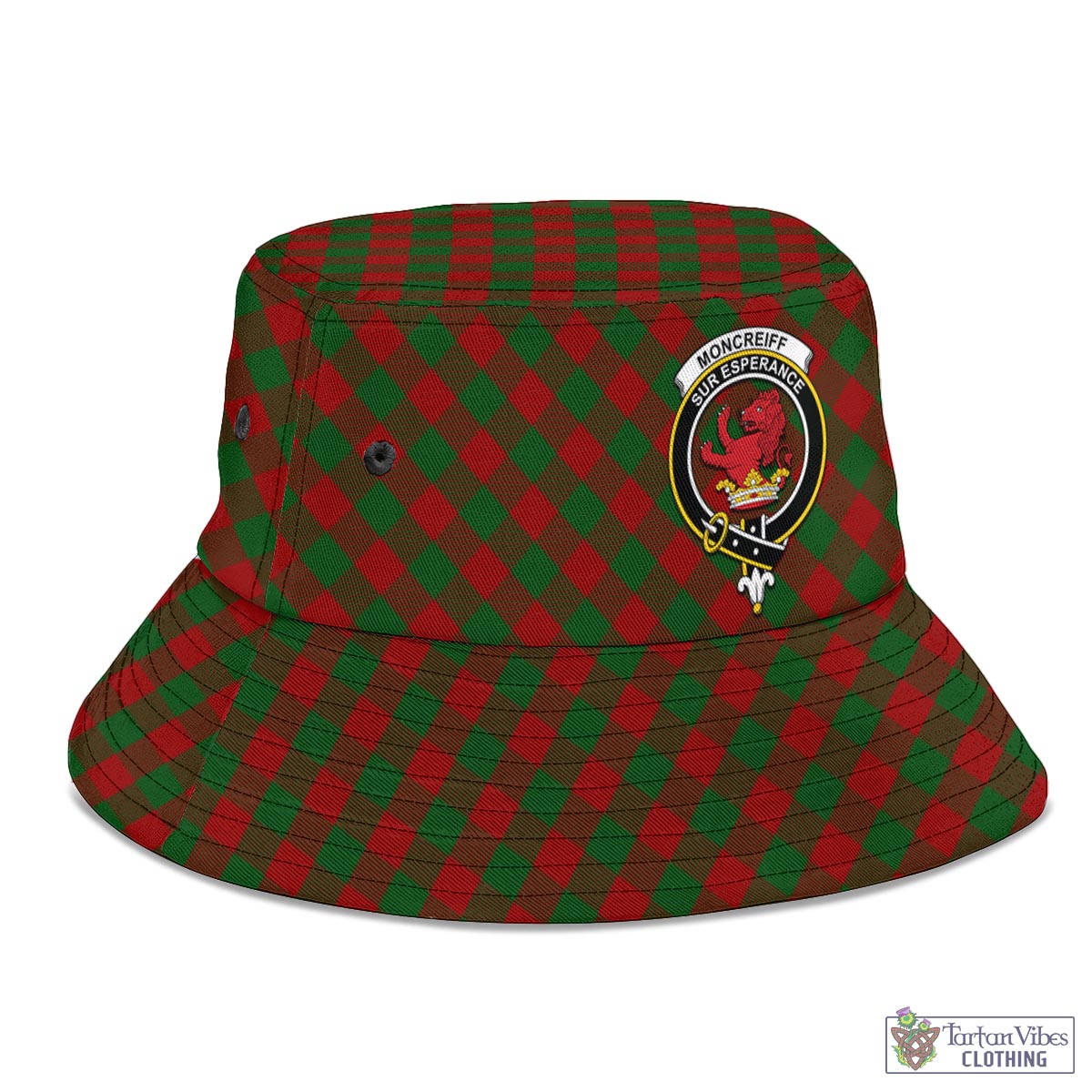 Tartan Vibes Clothing Moncrieff Tartan Bucket Hat with Family Crest