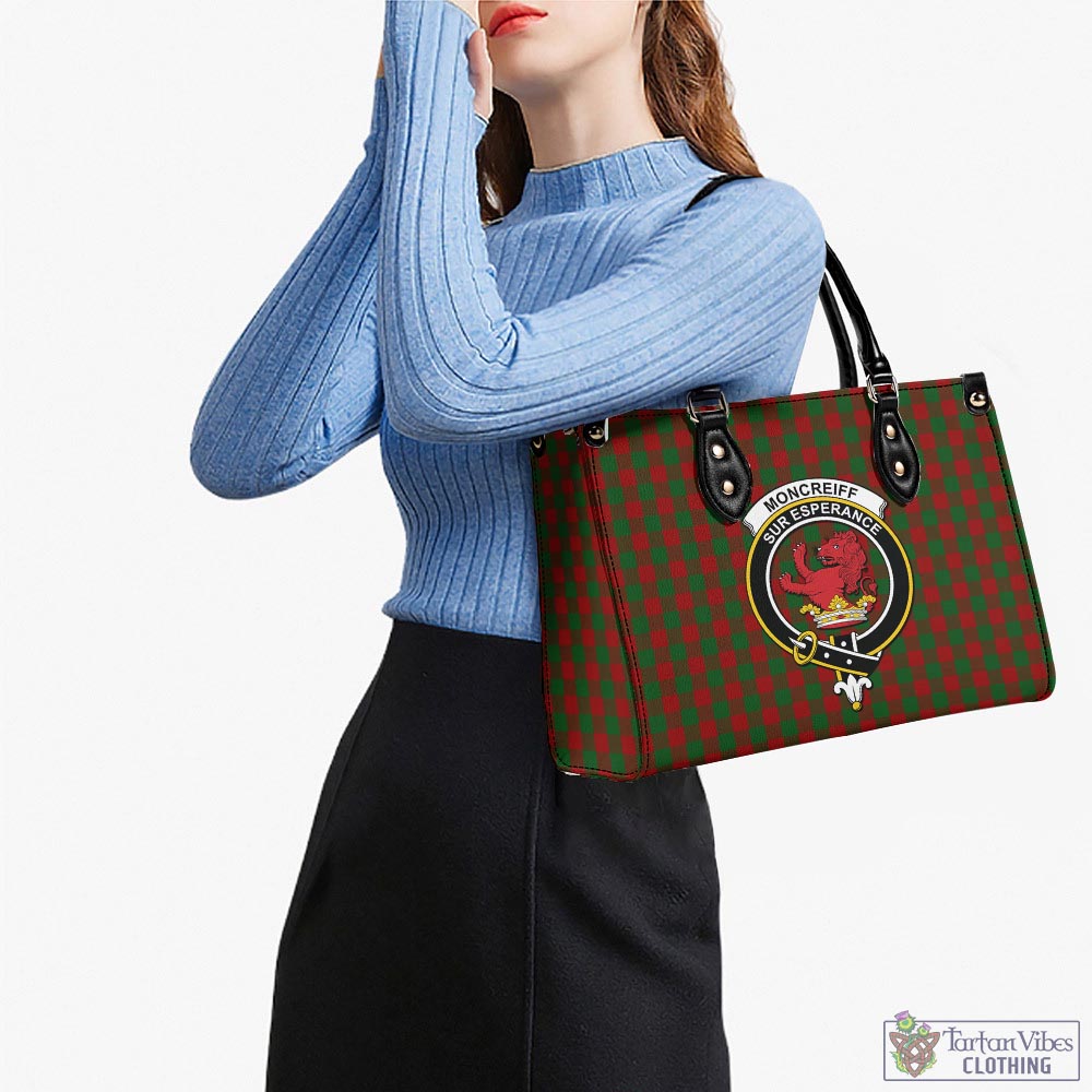 Moncrieff (Moncreiffe) Tartan Luxury Leather Handbags with Family Crest - Tartan Vibes Clothing