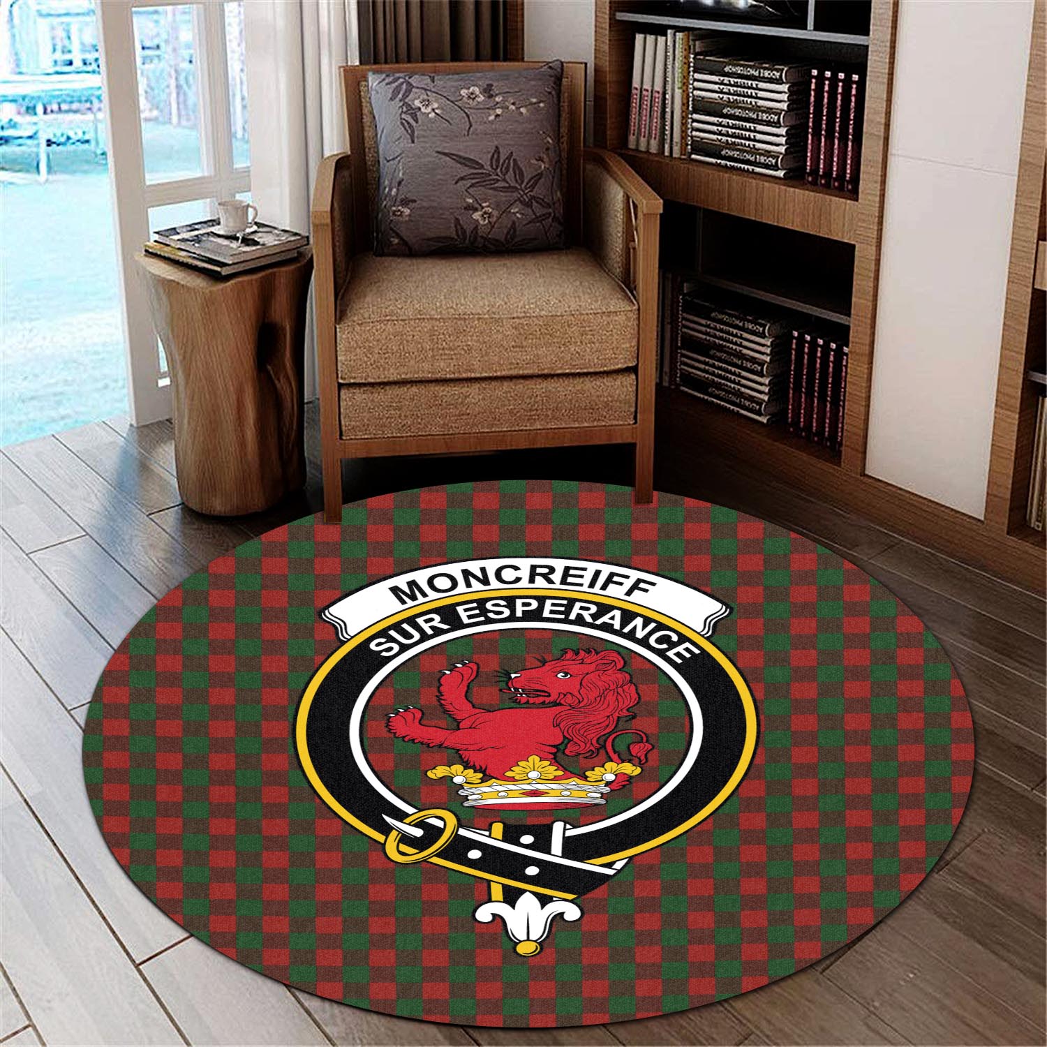 moncrieff-tartan-round-rug-with-family-crest