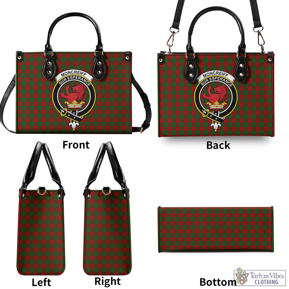Moncrieff (Moncreiffe) Tartan Luxury Leather Handbags with Family Crest - Tartan Vibes Clothing
