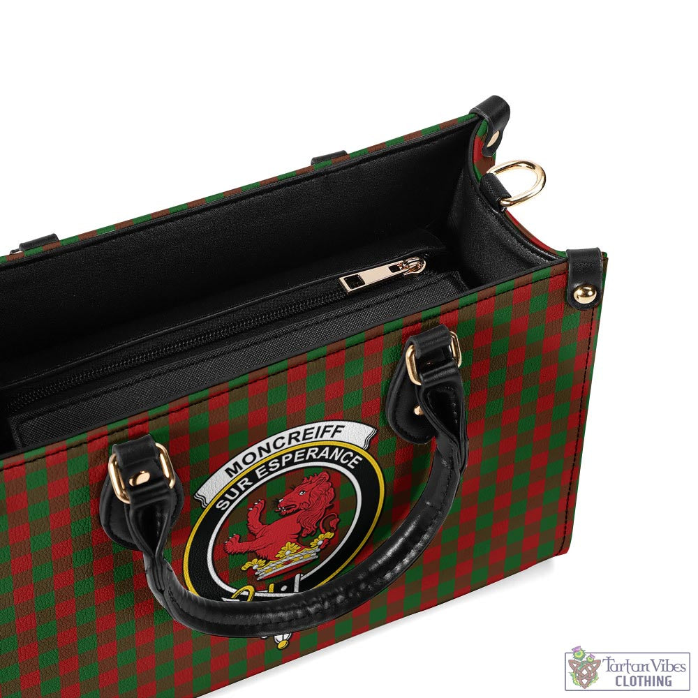 Moncrieff (Moncreiffe) Tartan Luxury Leather Handbags with Family Crest - Tartan Vibes Clothing