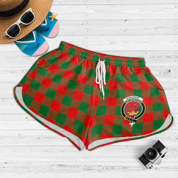 Moncrieff Modern Tartan Womens Shorts with Family Crest