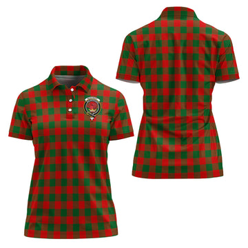 Moncrieff Modern Tartan Polo Shirt with Family Crest For Women