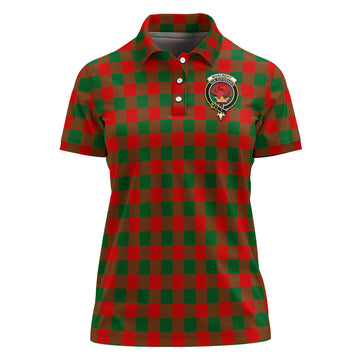 Moncrieff Modern Tartan Polo Shirt with Family Crest For Women