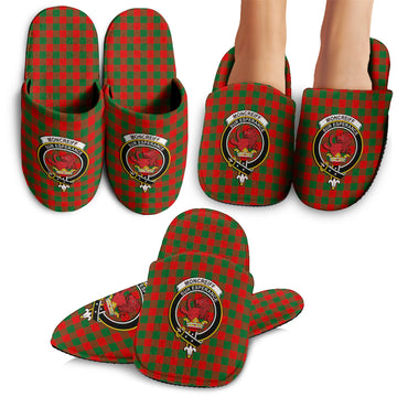 Moncrieff Modern Tartan Home Slippers with Family Crest