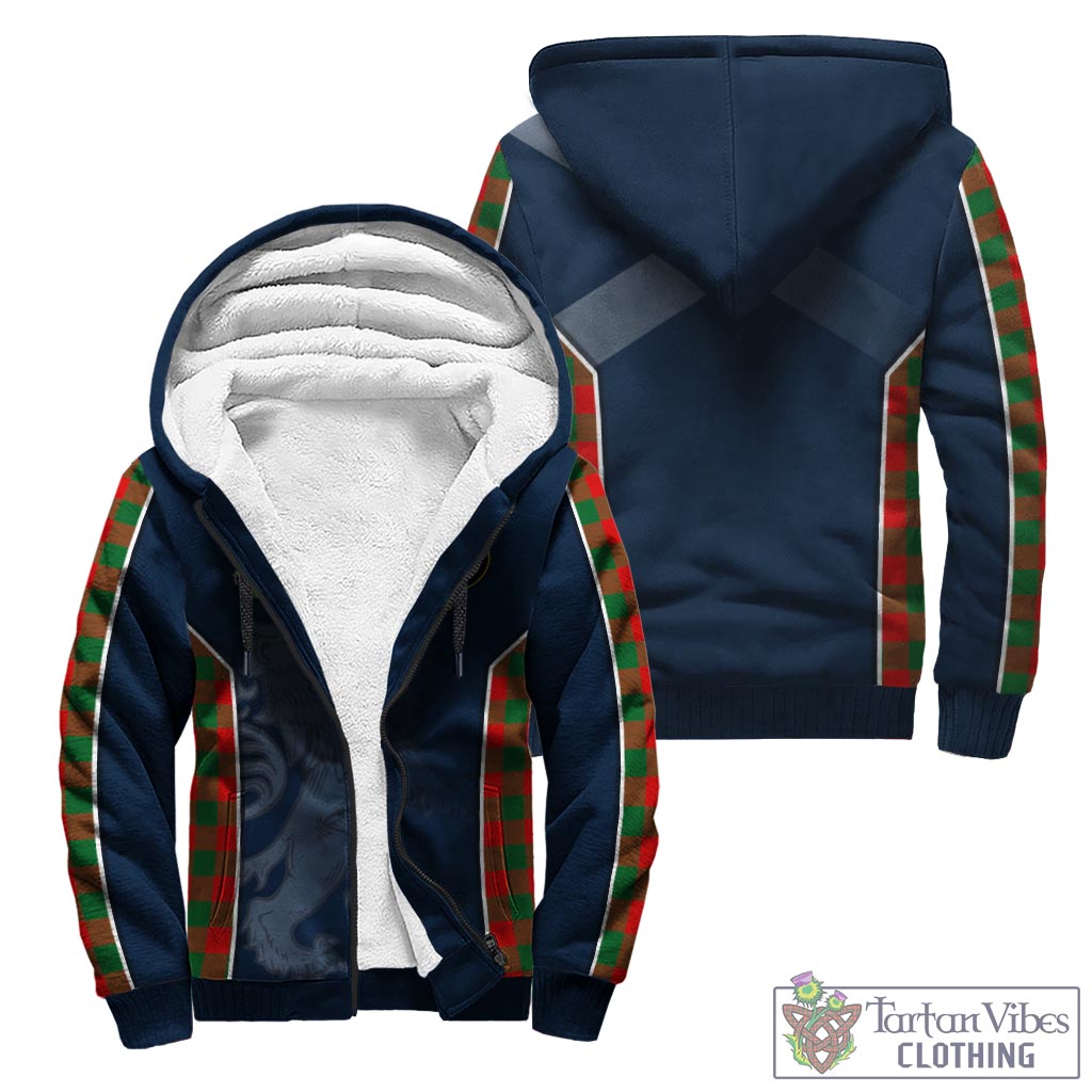 Tartan Vibes Clothing Moncrieff Modern Tartan Sherpa Hoodie with Family Crest and Lion Rampant Vibes Sport Style