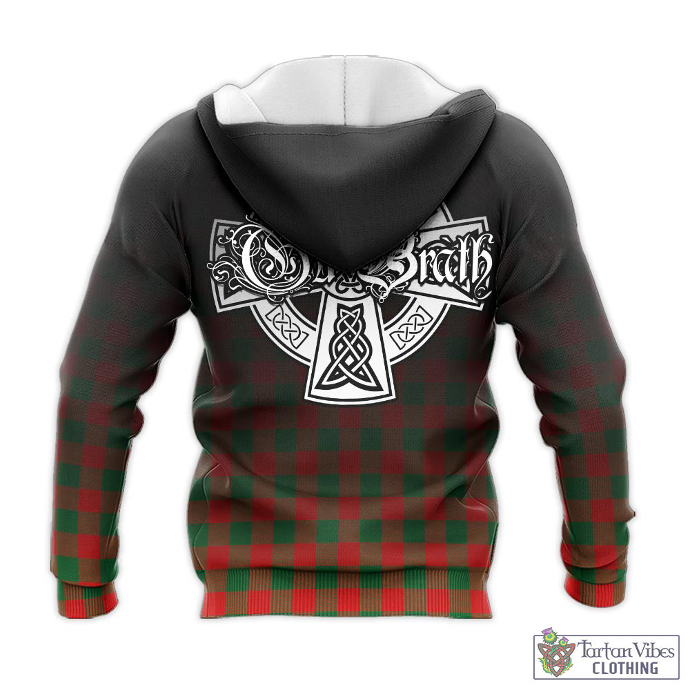 Tartan Vibes Clothing Moncrieff Modern Tartan Knitted Hoodie Featuring Alba Gu Brath Family Crest Celtic Inspired