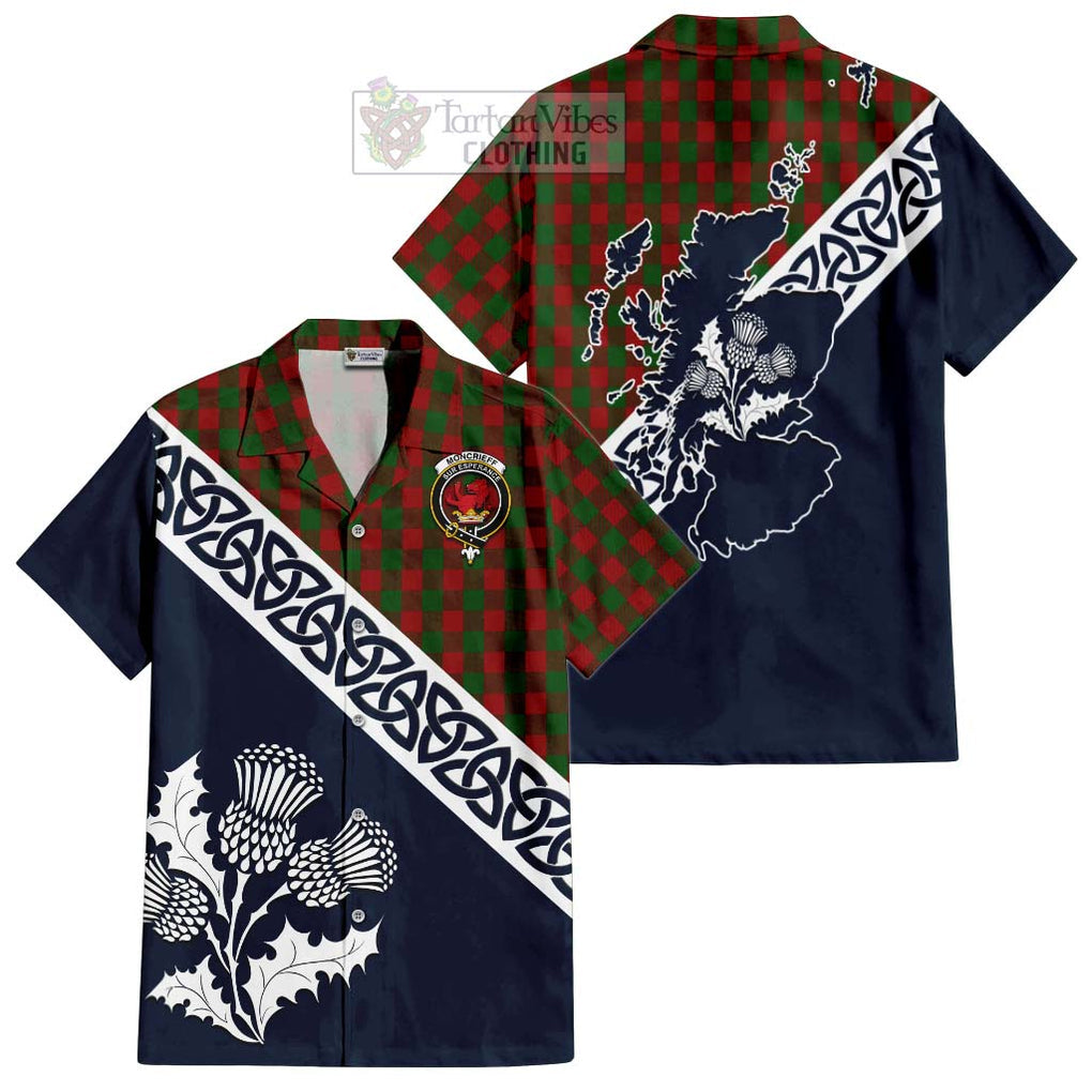 Moncrieff (Moncreiffe) Tartan Hawaiian Shirt Featuring Thistle and Scotland Map Kid - Tartan Vibes Clothing