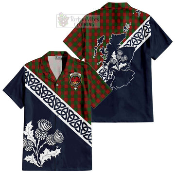 Moncrieff (Moncreiffe) Tartan Hawaiian Shirt Featuring Thistle and Scotland Map Kid - Tartan Vibes Clothing