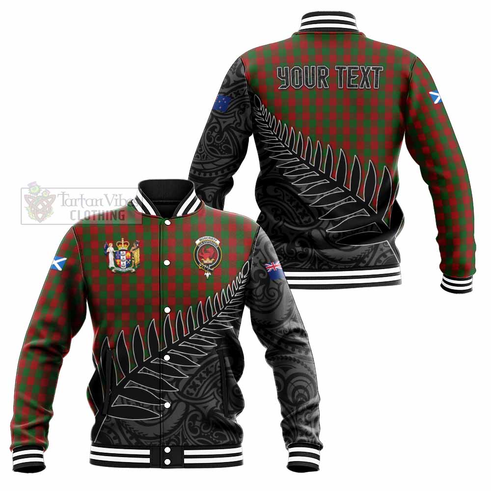 Moncrieff (Moncreiffe) Crest Tartan Baseball Jacket with New Zealand Silver Fern Half Style Unisex - Tartan Vibes Clothing