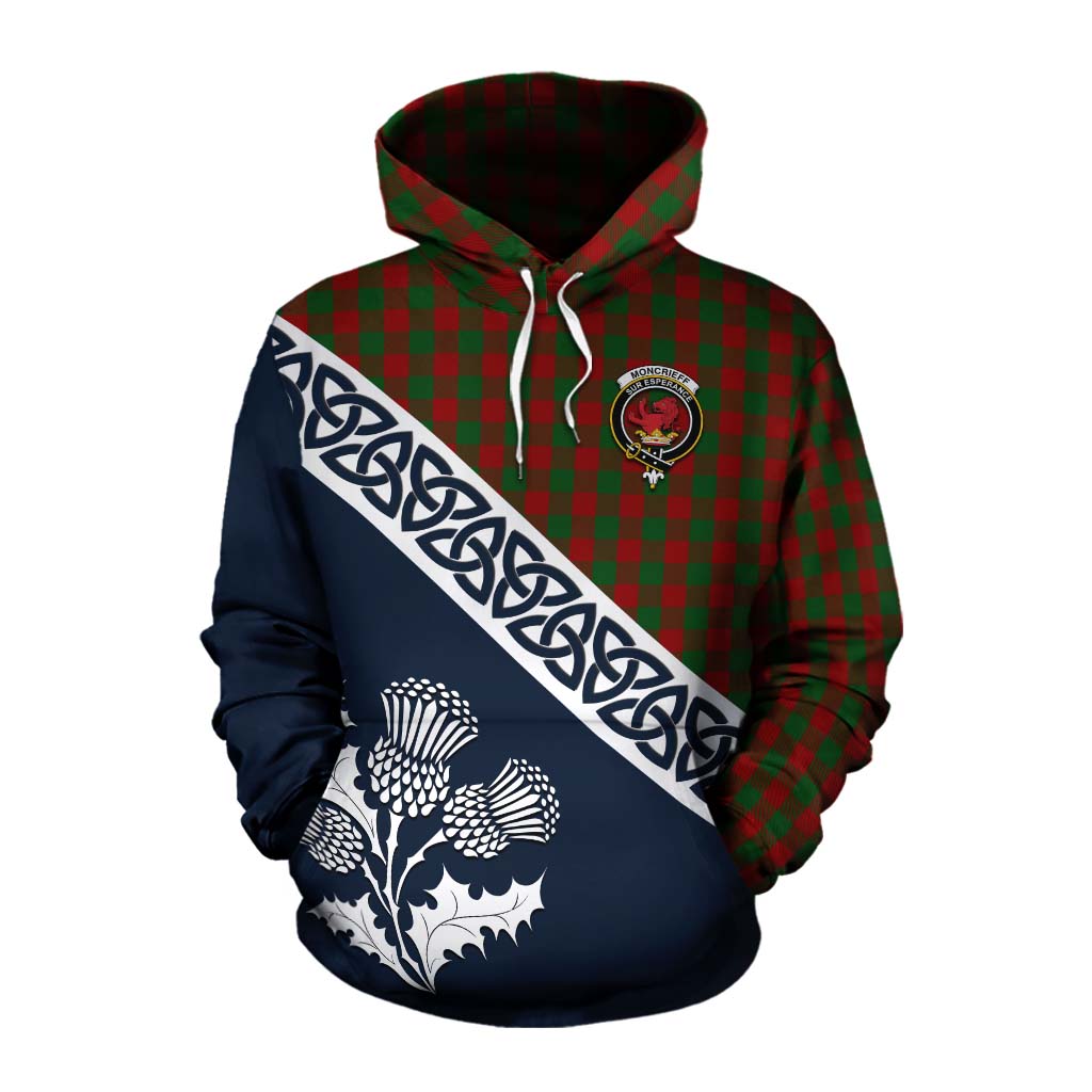 Moncrieff (Moncreiffe) Tartan Cotton Hoodie Featuring Thistle and Scotland Map Pullover Hoodie XS - Tartan Vibes Clothing