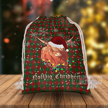 Moncrieff (Moncreiffe) Tartan Christmas Santa's Bag with Twinkle Highland Cattle - Tartan Vibes Clothing