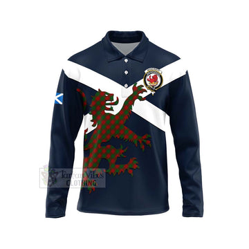 Moncrieff (Moncreiffe) Tartan Lion Rampant Long Sleeve Polo Shirt Proudly Display Your Heritage with Alba Gu Brath and Clan Name Unisex - Tartan Vibes Clothing