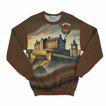 Moncrieff (Moncreiffe) Tartan Family Crest Sweatshirt with Scottish Ancient Castle Style Unisex - Tartan Vibes Clothing