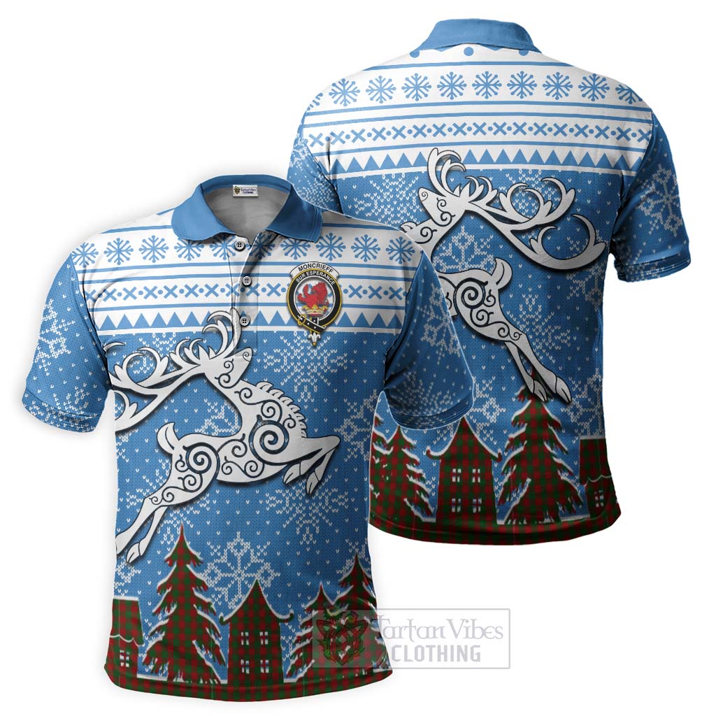 Moncrieff (Moncreiffe) Clan Christmas Polo Shirt Celtic Reindeer Style Kid - Tartan Vibes Clothing