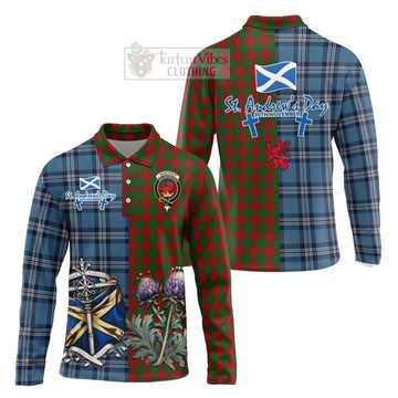 Moncrieff (Moncreiffe) Tartan Long Sleeve Polo Shirt Happy St. Andrew's Day Half Tartan Style Unisex - Tartan Vibes Clothing