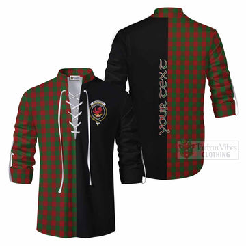 Moncrieff (Moncreiffe) Tartan Ghillie Kilt Shirt with Family Crest and Half Of Me Style Men - Tartan Vibes Clothing