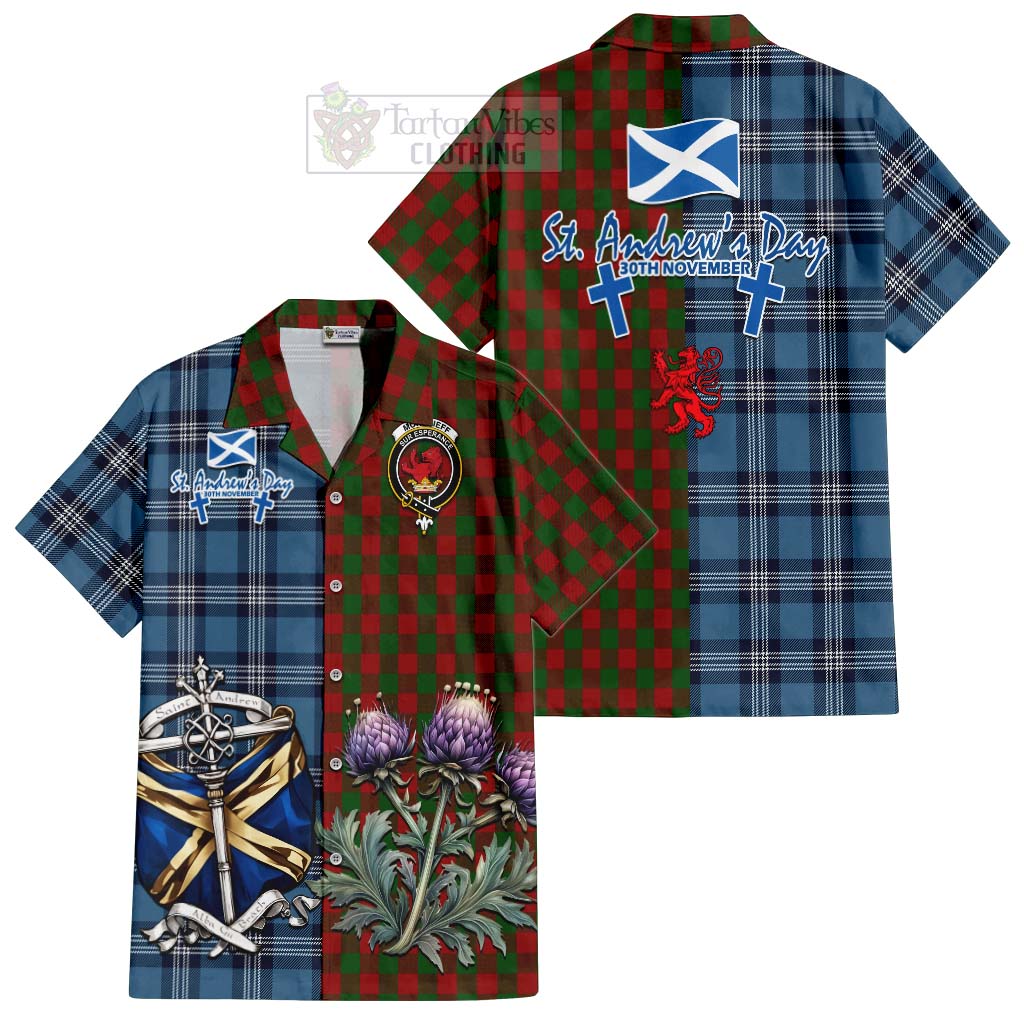Moncrieff (Moncreiffe) Tartan Hawaiian Shirt Happy St. Andrew's Day Half Tartan Style Kid - Tartan Vibes Clothing