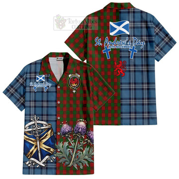 Moncrieff (Moncreiffe) Tartan Hawaiian Shirt Happy St. Andrew's Day Half Tartan Style Kid - Tartan Vibes Clothing