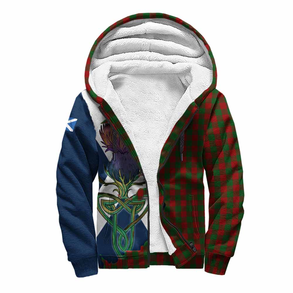 Moncrieff (Moncreiffe) Tartan Family Crest Sherpa Hoodie Scottish Thistle Celtic Inspired Unisex S - Tartan Vibes Clothing