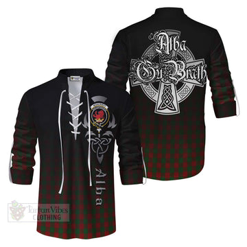 Moncrieff (Moncreiffe) Tartan Ghillie Kilt Shirt Featuring Alba Gu Brath Family Crest Celtic Inspired Men - Tartan Vibes Clothing