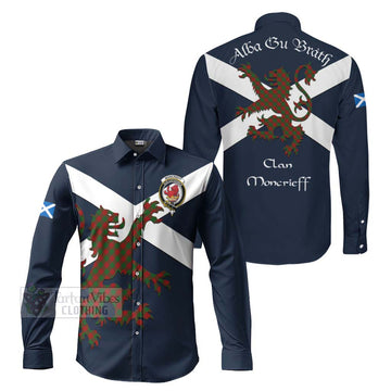 Moncrieff (Moncreiffe) Tartan Lion Rampant Long Sleeve Button Shirt Proudly Display Your Heritage with Alba Gu Brath and Clan Name Men's Shirt S - Tartan Vibes Clothing