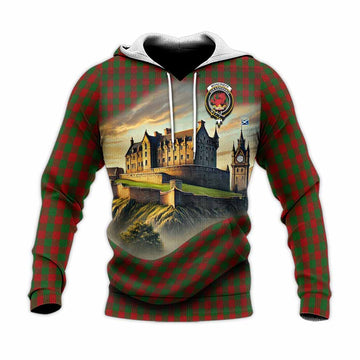 Moncrieff (Moncreiffe) Tartan Family Crest Knitted Hoodie with Scottish Ancient Castle Style Unisex Knitted Pullover Hoodie - Tartan Vibes Clothing
