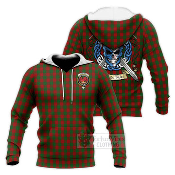 Moncrieff (Moncreiffe) Tartan Knitted Hoodie with Family Crest Celtic Skull Style Unisex Knitted Pullover Hoodie - Tartan Vibes Clothing