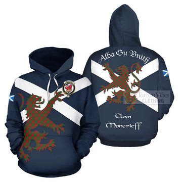 Moncrieff (Moncreiffe) Tartan Lion Rampant Hoodie Proudly Display Your Heritage with Alba Gu Brath and Clan Name Zip Hoodie - Tartan Vibes Clothing