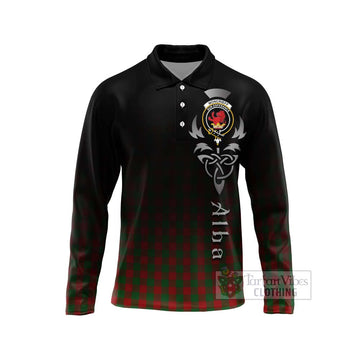 Moncrieff (Moncreiffe) Tartan Long Sleeve Polo Shirt Featuring Alba Gu Brath Family Crest Celtic Inspired Unisex - Tartan Vibes Clothing