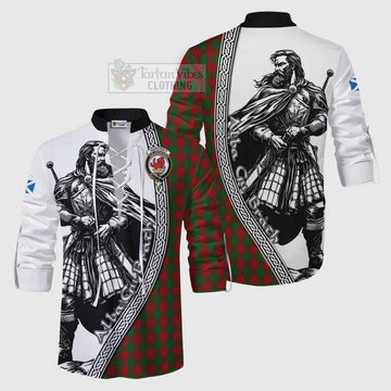 Moncrieff (Moncreiffe) Tartan Clan Crest Ghillie Kilt Shirt with Highlander Warrior Celtic Style Men - Tartan Vibes Clothing