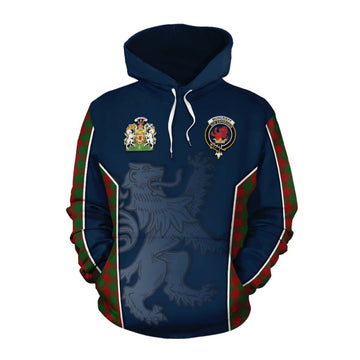 Moncrieff (Moncreiffe) Tartan Cotton Hoodie with Family Crest and Lion Rampant Vibes Sport Style Pullover Hoodie XS - Tartan Vibes Clothing