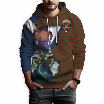 Tartan Vibes Clothing Moncrieff (Moncreiffe) Tartan Family Crest Hoodie Scottish Thistle Celtic Inspired