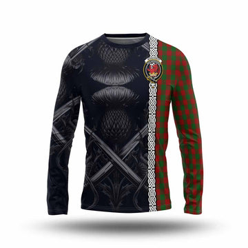 Moncrieff (Moncreiffe) Tartan Long Sleeve T-Shirt with Family Crest Cross Sword Thistle Celtic Vibes Unisex - Tartan Vibes Clothing