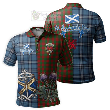 Moncrieff (Moncreiffe) Tartan Polo Shirt Happy St. Andrew's Day Half Tartan Style Kid - Tartan Vibes Clothing