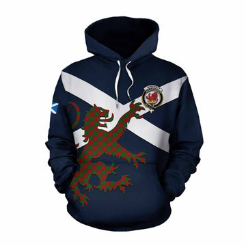 Moncrieff (Moncreiffe) Tartan Lion Rampant Cotton Hoodie Proudly Display Your Heritage with Alba Gu Brath and Clan Name Pullover Hoodie XS - Tartan Vibes Clothing