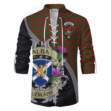 Moncrieff (Moncreiffe) Tartan Family Crest Ghillie Kilt Shirt Lion Rampant Royal Thistle Shield Celtic Inspired Men - Tartan Vibes Clothing