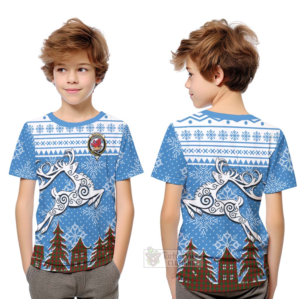 Moncrieff (Moncreiffe) Clan Christmas Kid T-Shirt Celtic Reindeer Style Youth XL Size14 - Tartan Vibes Clothing