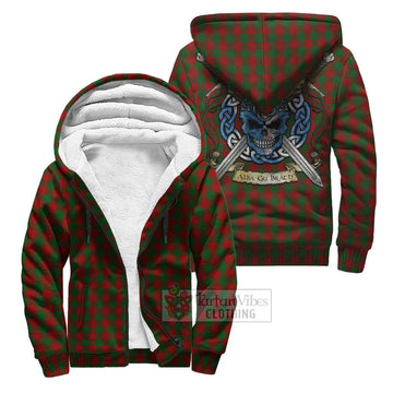 Moncrieff (Moncreiffe) Tartan Sherpa Hoodie with Family Crest Celtic Skull Style Unisex S - Tartan Vibes Clothing