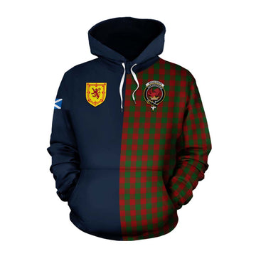 Moncrieff (Moncreiffe) Tartan Cotton Hoodie Alba with Scottish Lion Royal Arm Half Style Pullover Hoodie XS - Tartan Vibes Clothing