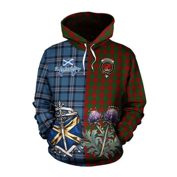 Moncrieff (Moncreiffe) Tartan Cotton Hoodie Happy St. Andrew's Day Half Tartan Style Pullover Hoodie XS - Tartan Vibes Clothing
